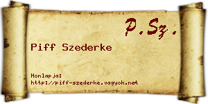 Piff Szederke névjegykártya